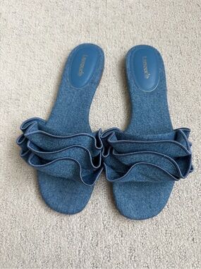 Larroude Ivy Ruffle Slides